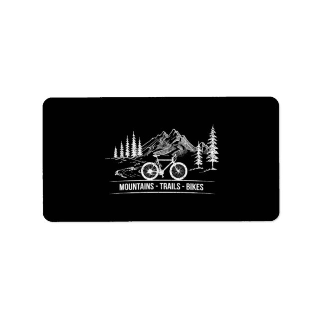 Mountain Trail Bikes - Cyclist Bike Rider Bicycle  Label (Front)