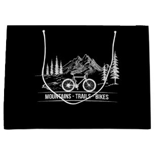 Mountain Trail Bikes - Cyclist Bike Rider Bicycle Large Gift Bag
