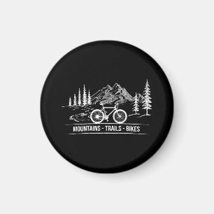 Mountain Trail Bikes - Cyclist Bike Rider Bicycle Magnet