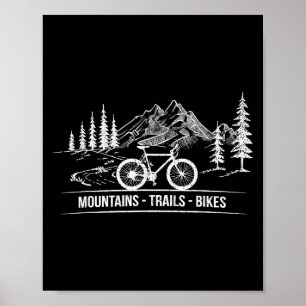 Mountain Trail Bikes - Cyclist Bike Rider Bicycle  Poster