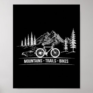 Mountain Trail Bikes - Cyclist Bike Rider Bicycle  Poster