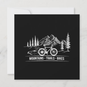 Mountain Trail Bikes - Cyclist Bike Rider Bicycle Save The Date