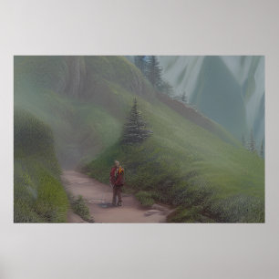 Mountain Trail - Colourful Painting Poster