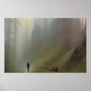 Mountain Trail - Colourful Painting Poster