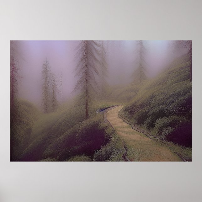 Mountain Trail - Colourful Painting Poster (Front)