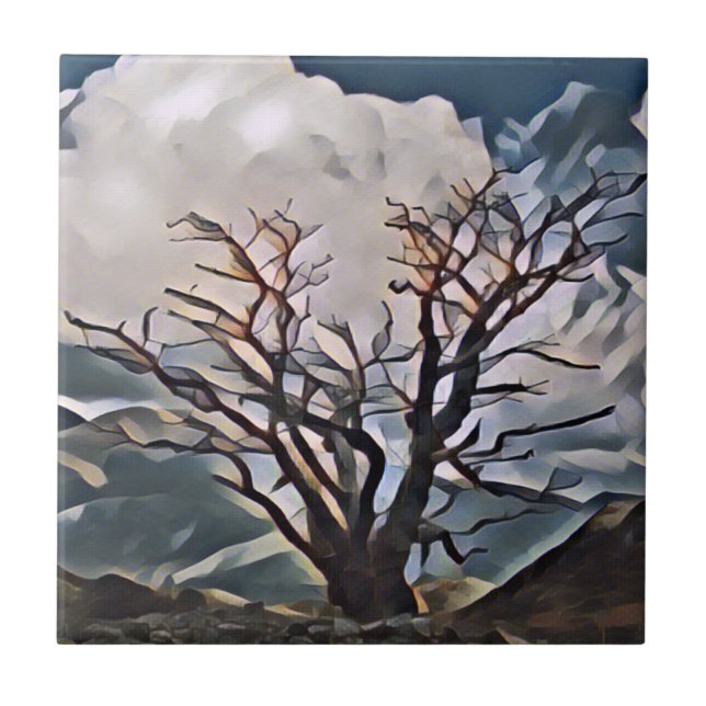 MOUNTAIN TREE   CERAMIC TILE (Front)