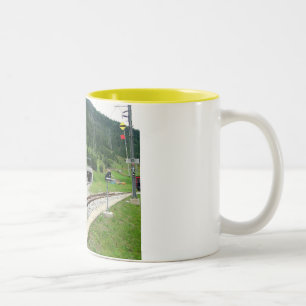 Mountain tunnel at Oberwald in Switzerland Two-Tone Coffee Mug