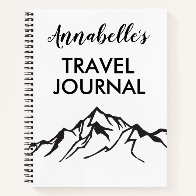Mountain Vacation Travel Journal Spiral Notebook (Front)