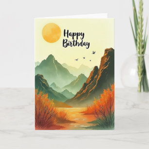 Mountain Valley Birthday Card
