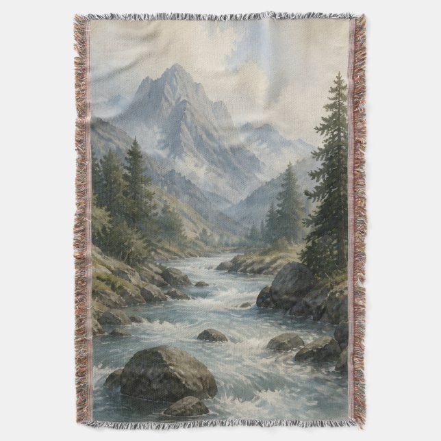 Mountain Valley Throw Blanket (Front Vertical)
