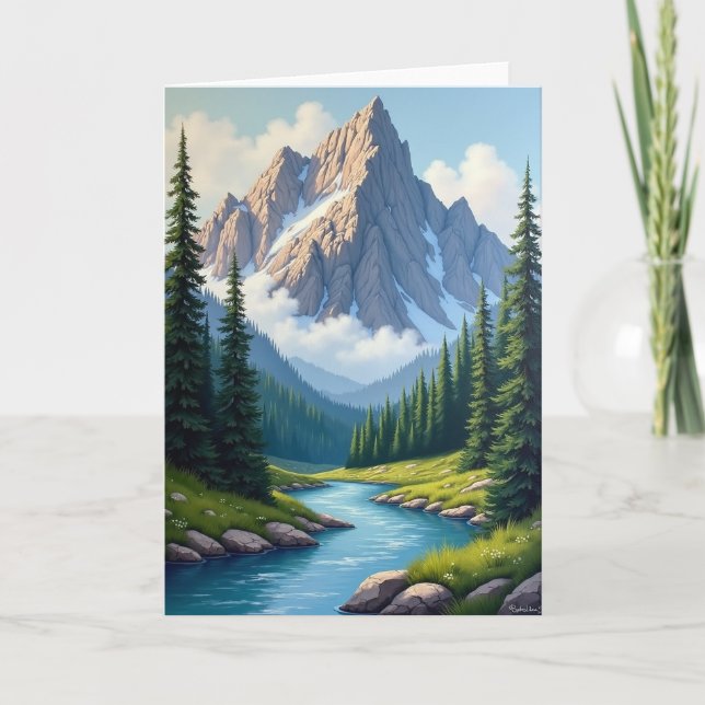 Mountain View Birthday Card (Front)