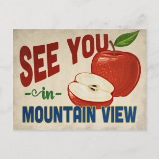 Mountain View California Apple - Vintage Travel Postcard