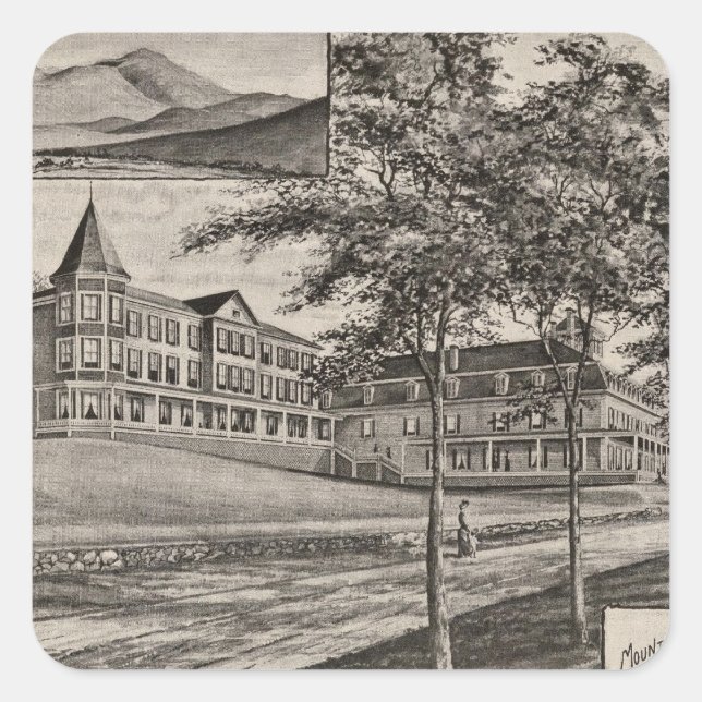 Mountain View House, Whitefield, NH Square Sticker (Front)