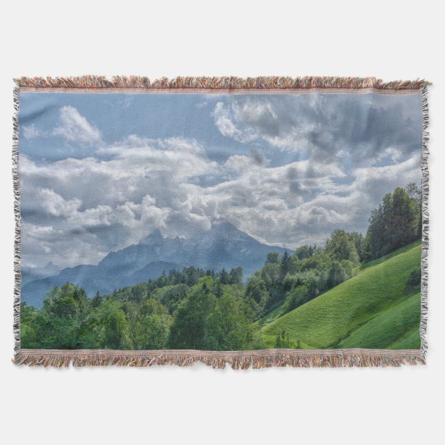 Mountain view in alps throw blanket (Front)