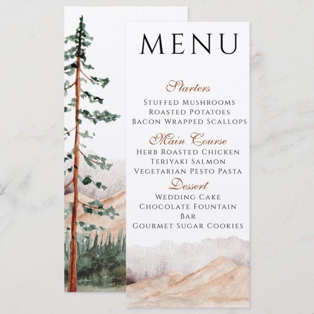 Mountain View Menu Invitation (Front/Back)