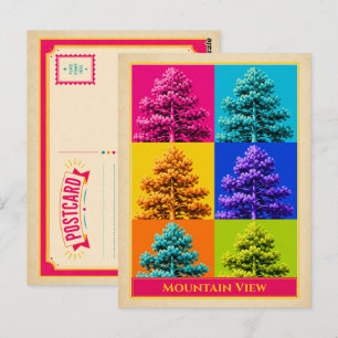 Mountain View Postcard Arkansas Pine Tree Vintage
