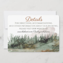 Mountain View Wedding Details Card