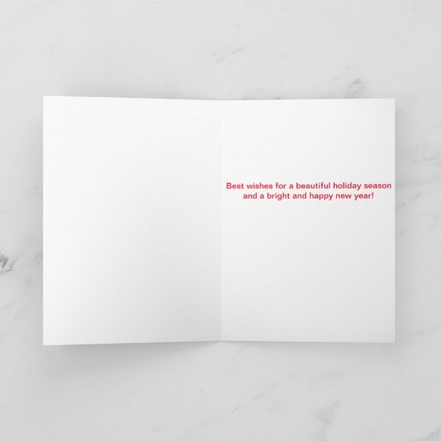 Mountain view with Santa Hat folded Christmas card (Inside)