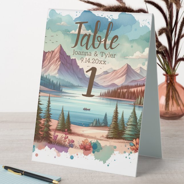 Mountain Views Wedding Table Number (In SItu (Table))