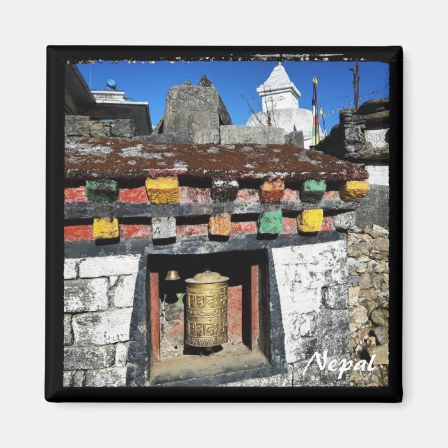 Mountain village Chaurikharka, Stupa - Nepal Magnet (Front)
