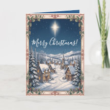 Mountain Village Christian Christmas Card