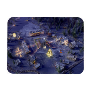 Mountain Village Christmas Flexible Magnet