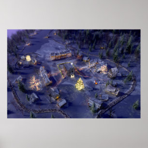 Mountain Village Christmas Print