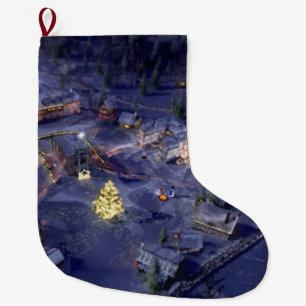 Mountain Village Christmas Stocking