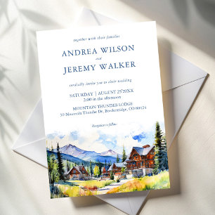 Mountain village Colorado summer scenery wedding Invitation