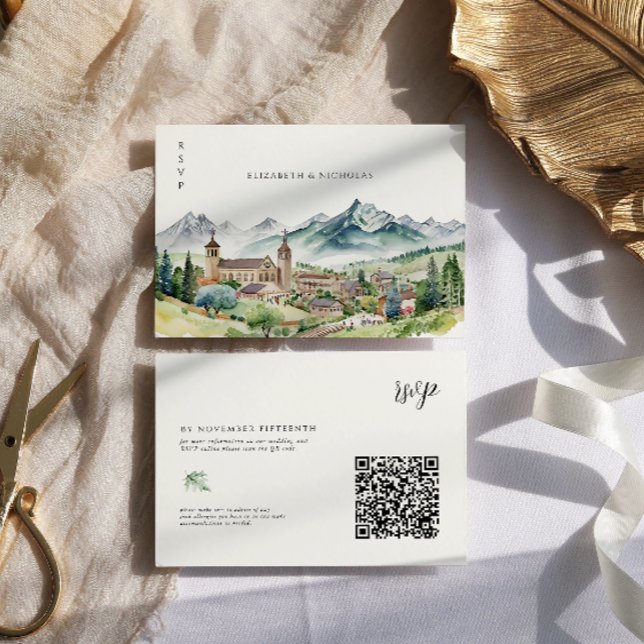 Mountain Village Town | QR Code Wedding RSVP (Creator Uploaded)