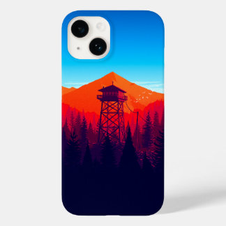 Mountain Watchtower Scenic Phone Case – Vibrant Na