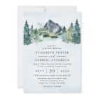 Mountain Watercolor Evergreen Rustic Tree Wedding