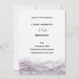 Mountain Watercolor Milestone Birthday Invitation