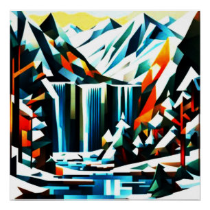 Mountain Waterfall 9 Poster