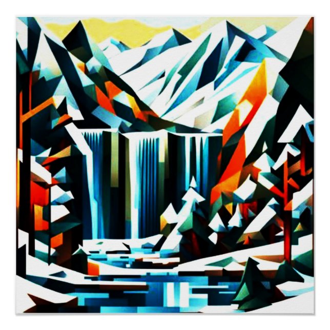 Mountain Waterfall 9 Poster (Front)