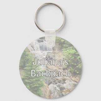 Mountain Waterfall Backpack Tag Key Ring