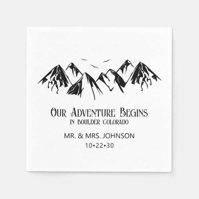 Mountain Wedding Napkin (Front)