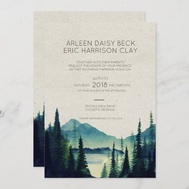 Mountain Wedding/Party Invitation (Front/Back)