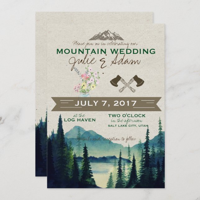 Mountain Wedding/Party Invite (Front/Back)