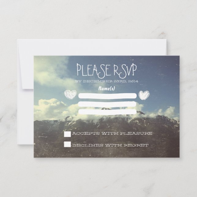 mountain wedding RSVP cards (Front)