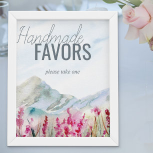Mountain Wedding Watercolor Favours Poster