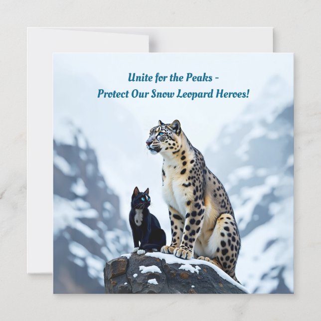 Mountain Whiskers: Felini Meets the Snow Leopard Magnetic Invitation (Front)