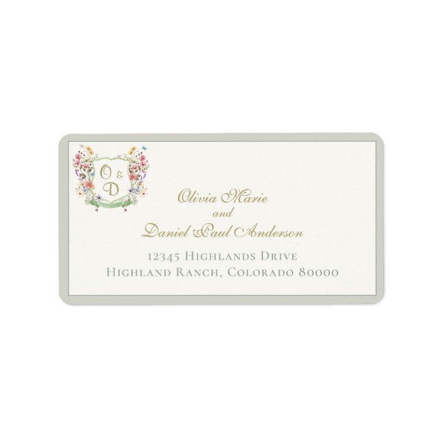 Mountain Wildflower Garden Envelope Address Label (Front)