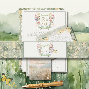 Mountain Wildflower Garden Invitation Belly Band
