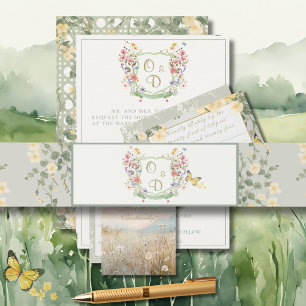 Mountain Wildflower Garden Invitation Belly Band