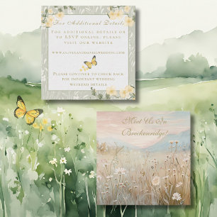Mountain Wildflower Garden Wedding Details Card