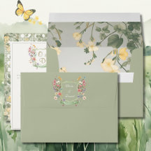 Mountain Wildflower Garden Wedding Invite Envelope