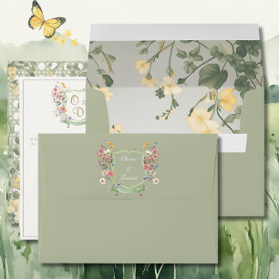 Mountain Wildflower Garden Wedding Invite Envelope