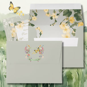 Mountain Wildflower Garden Wedding RSVP Envelope