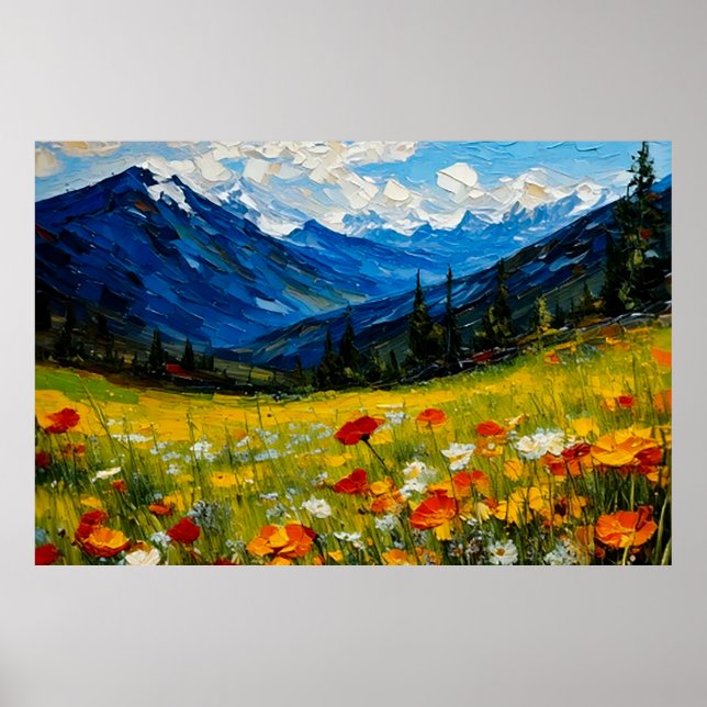 Mountain Wildflower Landscape - Poster (Front)